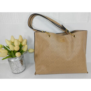 Steve Madden Purse handbag matching make-up tote Size Medium Tan (nn56)